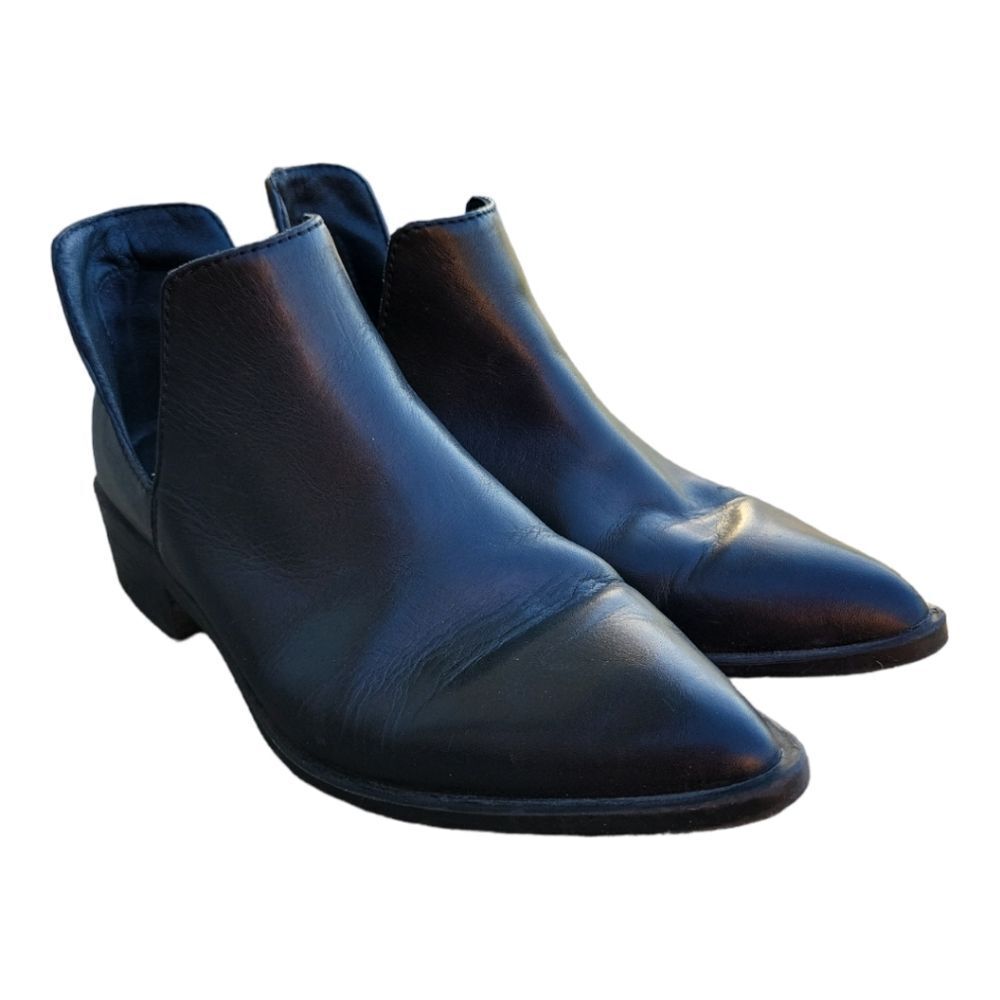 Steve Madden Black Menswear Inspired Joelle Leather Booties Size 6.5 - Picture 2 of 5